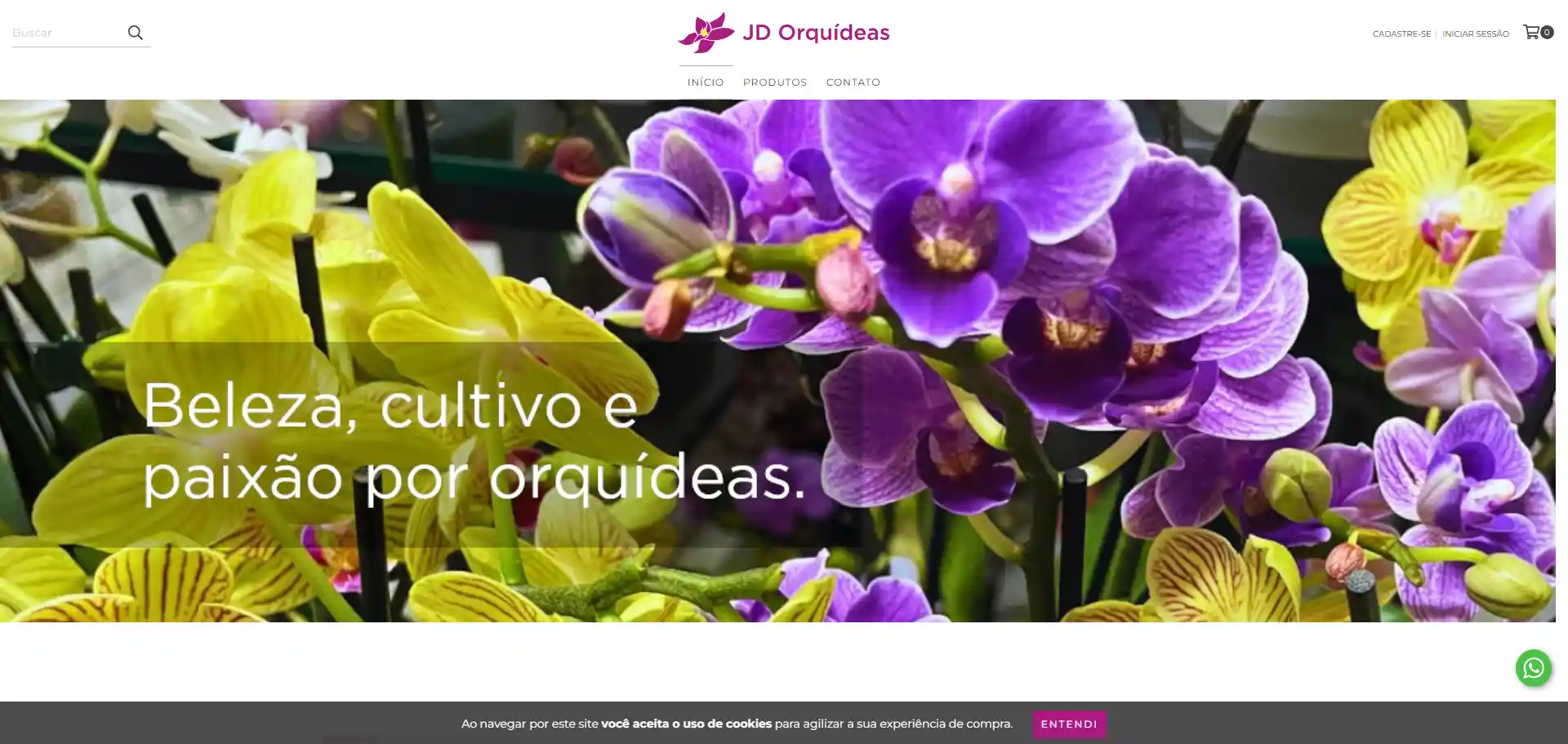 JD Orquídeas, e-commerce completo